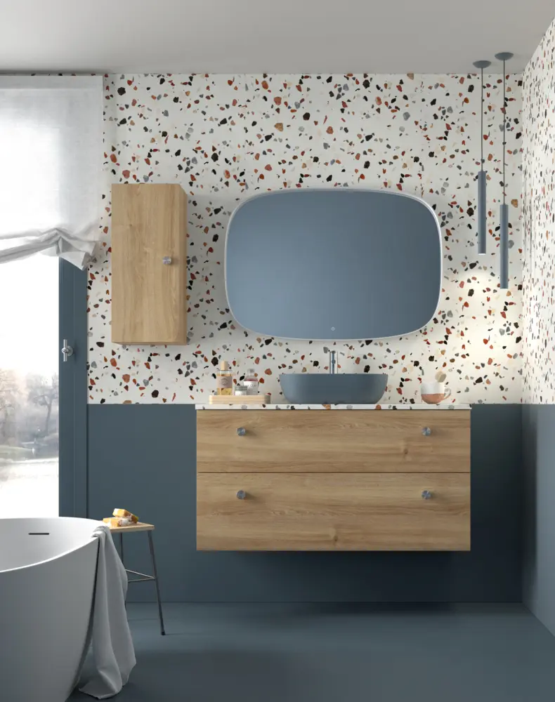 Mueble de baño acabado nogal Avila Dos modelo Carmen