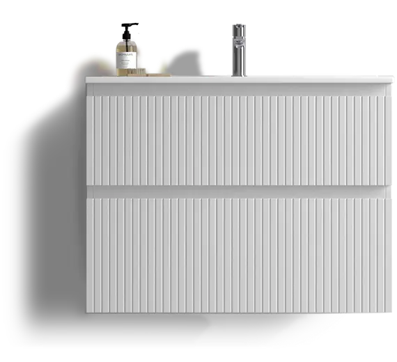 Mueble de baño blanco suspendido
